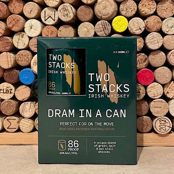 Two Stacks 'Dram in a Can' Irish Whiskey 100ml 4pk 86°