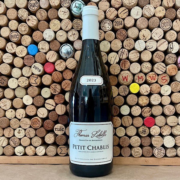 Thomas Labille Petit Chablis 2023 bottle – crisp, mineral-driven white Burgundy at Wainscott Main Wine & Spirits.